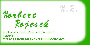 norbert rojcsek business card